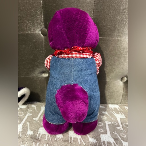 Barney The Farmer Plush The Purple Dinosaur Lyons Group - Picture 4 of 5